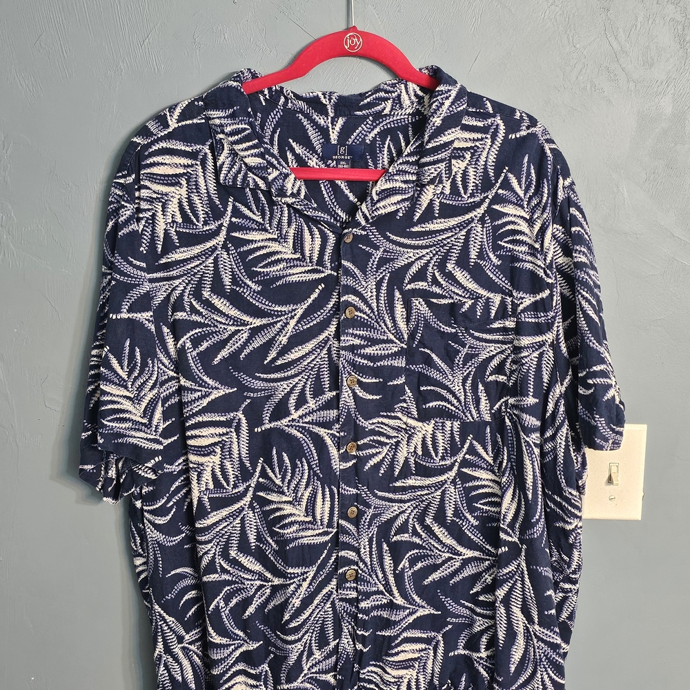 George Blue and White Patterned Shirt.  #1120